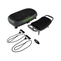 Vibrācijas trenažieris Tunturi Cardio Fit V10 ar 3 programmām un 30 ātruma līmeņiem, uzlabo muskuļu tonusu un asinsriti.