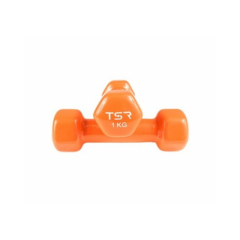 Viniliniai hanteliai, TSR, Oranžinės, 1 kg, 2 vnt.