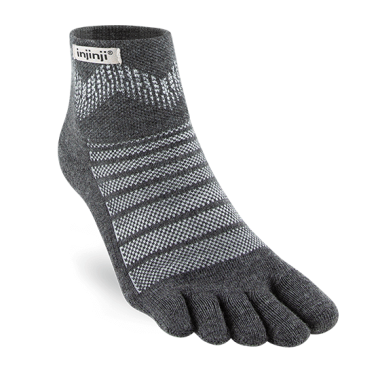 Kojinės Injinji Outdoor Midtweight mini Crew merino pilkos