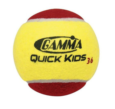 Vaikiški teniso kamuoliukai Gamma Tennisball Quick Kids (Stage 3), 12 vnt.