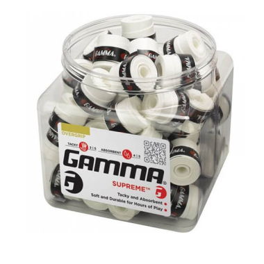 Teniso raketės apvija GAMMA SUPREME 1 vnt., balta