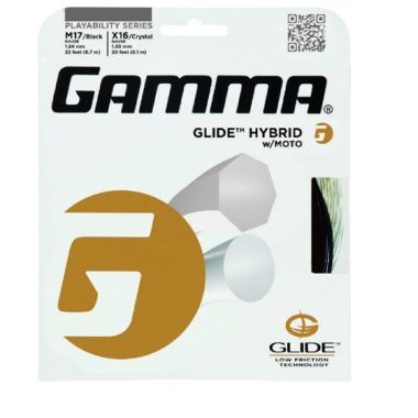 STYGOS TENISO RAKETEI  Gamma GLIDE HIBRID MOTO M17-Black ,X16-Christal 2 vnt., 12,2m