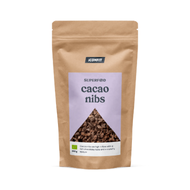 Ekologiškos neapdorotos kakavos drožlės, 200g, ICONFIT