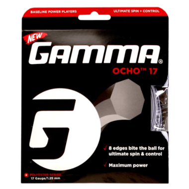 Gamma Teniso Stygos Ocho 12,2 m Rinkinys 17 (1,25 mm) Sidabrinės
