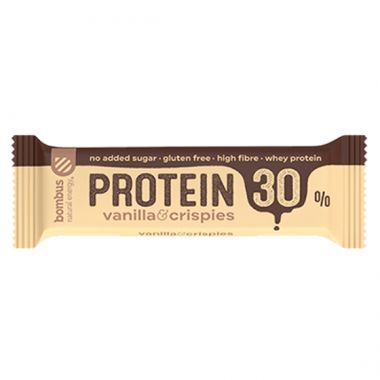 Sportinis batonėliai BOMBUS Protein 30% Vanilla&Crispies