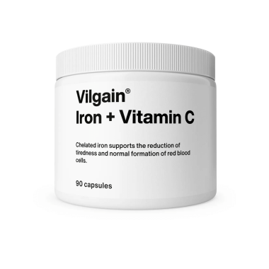 Geležis + vitaminas C 90 kapsulių VILGAIN