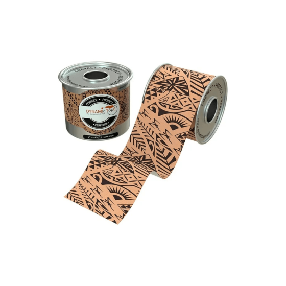 Dinaminis teipas Black Tattoo smėlio spalvos su juodu raštu, 5 cm x 5 m Dynamic Tape