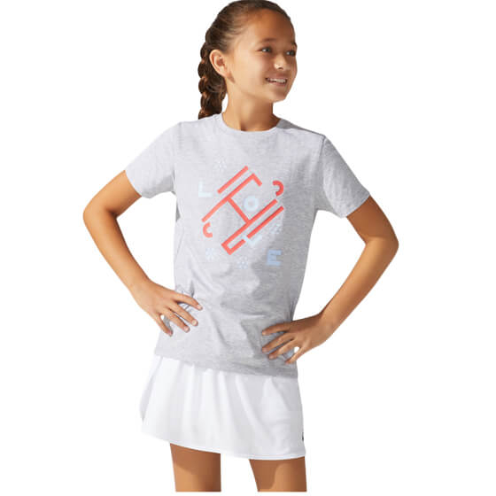 Sportiniai marškinėliai mergaitėms ASICS G TENNIS TEE, pilka