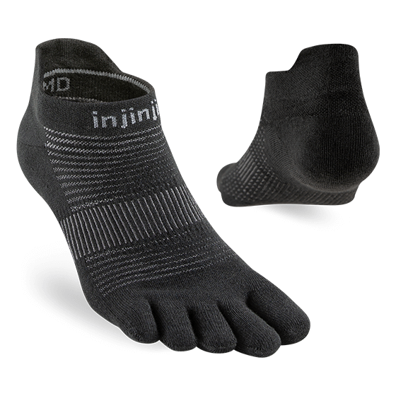 Bėgimo kojinės injinji RUN ORIGINALWEIGHT NO-SHOW CoolMax (juoda)