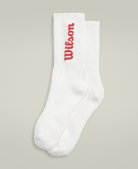 U CREW LOGO SOCK / BRIGHT WHITE/RED M