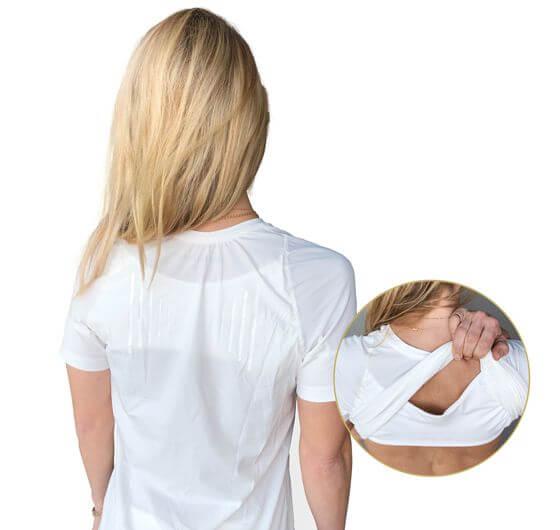 Laikyseną koreguojantys marškinėliai Reminder moterims, balti Swedish Posture