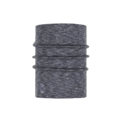 Buff HW Fog Grey Multi Strip daudzfunkcionāls merino vilnas šalle – attēls uz balta fona.