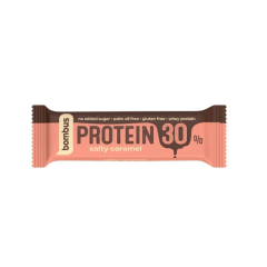 BOMBUS Protein 30% Salty Caramel olbaltumvielu batoniņš 50 g ar piena šokolādi