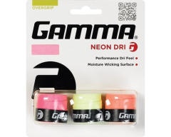 GAMMA Overgrips Neon Dri 3 gab. tenisa pārklāji ar patentēto Dri PU tehnoloģiju neslīdošam satvērienam, plānu un vieglu materiālu, pieejami dažādās neona krāsās, der visām standarta tenisa raketēm.