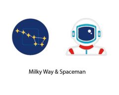 Tuva GAMMA STRING THINGS MILKY WAY/SPACEMAN vibrāciju slāpētāju fotogrāfija uz balta fona — divi jautri tenisa raketes stīgu vibrāciju samazinātāji