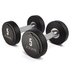 Dumbbell ZIVA STUDIO profesionalus, kietas plienas/uretanas (2 vnt.)