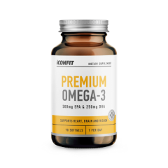 ICONFIT Premium Omega-3 zivju eļļas kapsulas EPA DHA