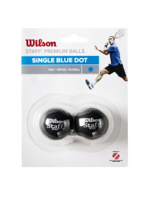 WILSON skvoša bumbiņas STAFF Iepakojumā 2 gb. - blue dot