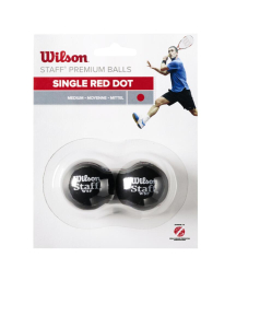 WILSON skvoša bumbiņas STAFF Iepakojumā 2 gb. - red dot