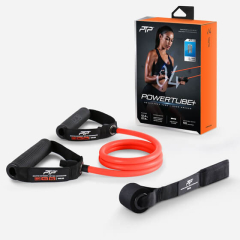 Pretestības gumija PTP Powertube+ dažādos stiprumos treniņiem un rehabilitācijai.