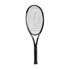 Prince Thunder 26 Junior Tennis Racket ir viegls un līdzsvarots tenisa rakešu modelis bērniem vecumā no 9 līdz 11 gadiem, kas nodrošina ērtu manevrētspēju, lielāku sitienu laukumu un labāku spēles kontroli; tuvplāna bilde uz balta fona.